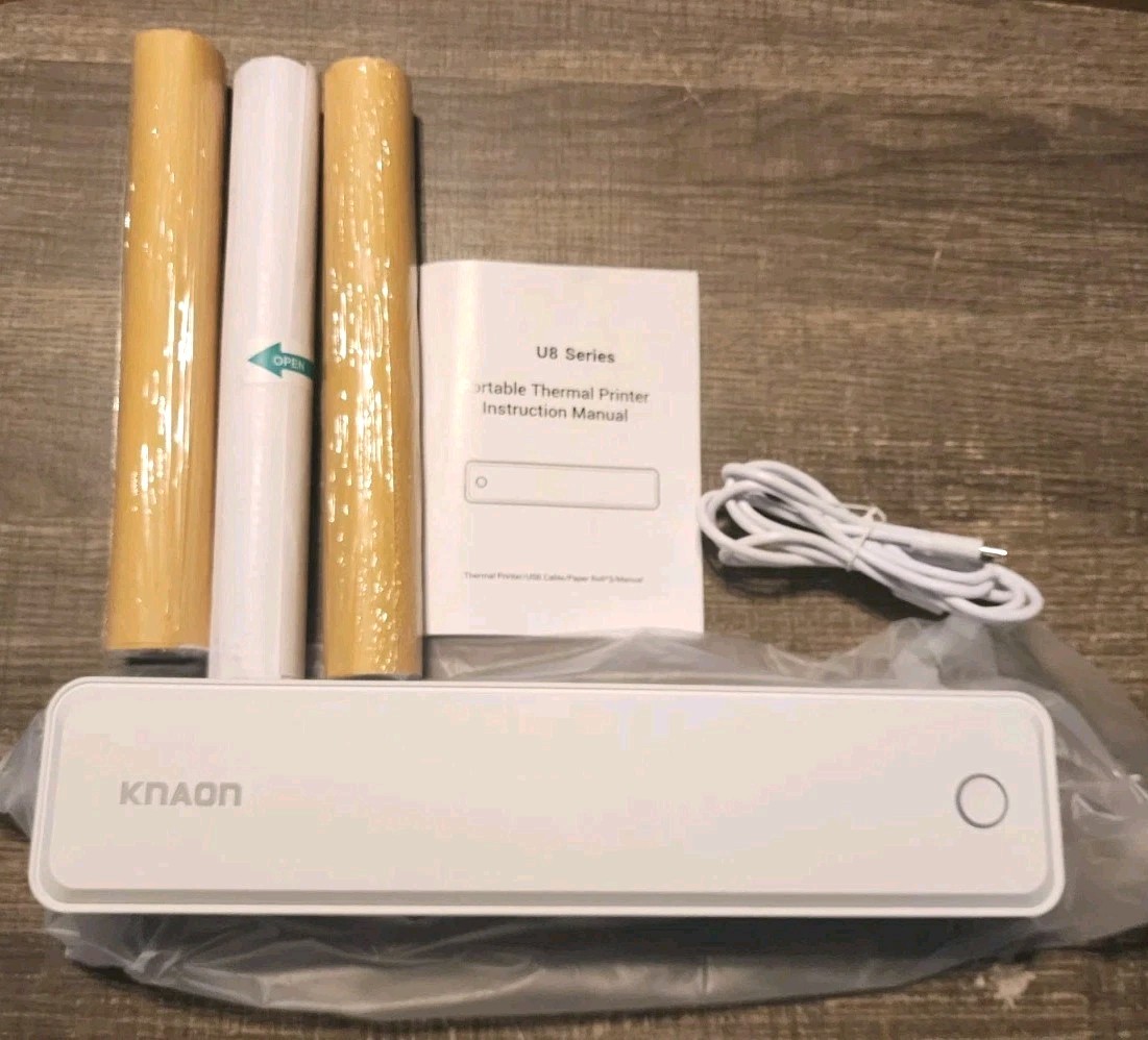 Inkless Portable Printer, Thermal Bluetooth Printing for Travel, 8.5x11