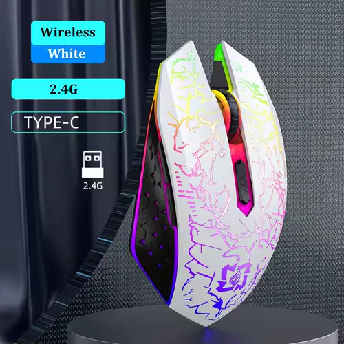 Bluetooth Wireless RGB Gaming Mouse Silent Rechargeable Mouse DPI