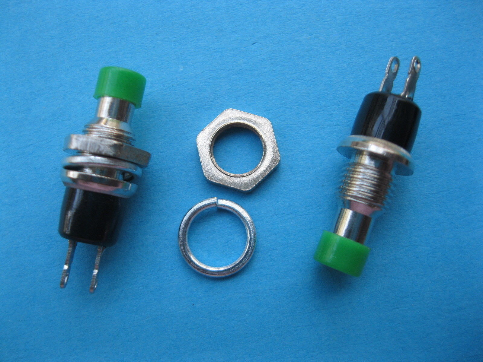 50 pcs Push OFF Green Cap SPST Mini Push Botton Momentary Switch 120V/6A 250V/3A
