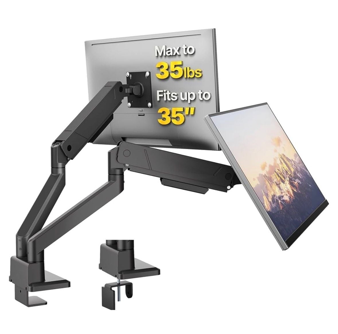 monTEK Dual Monitor Mount Tall Monitor arms for 17 to ...