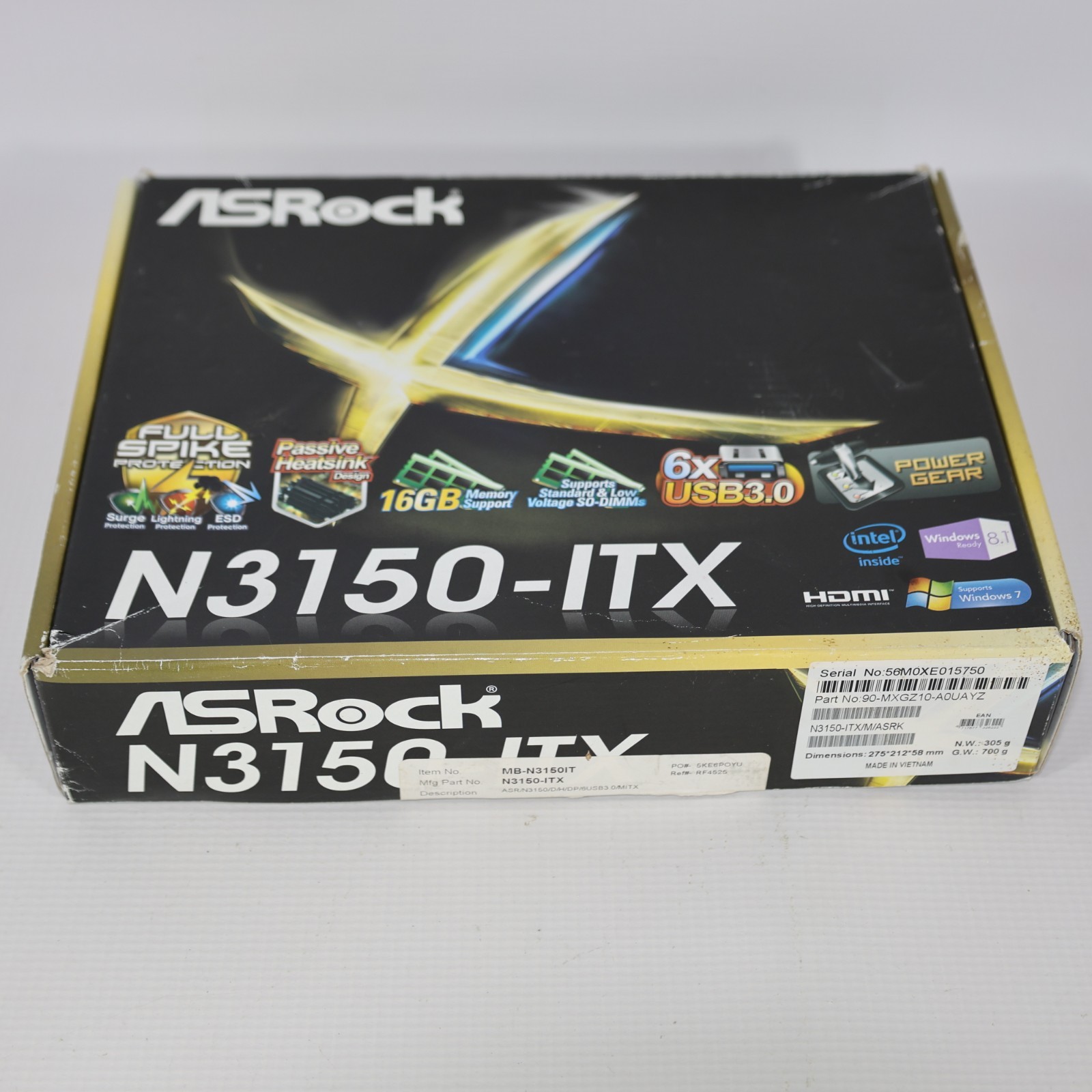 AsRock N3150-ITX Mini-ITX Computer Motherboard DDR3 MB-N3150-IT New Open Box