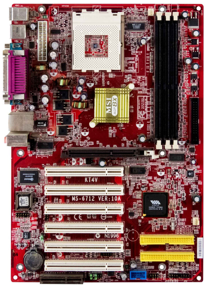 MOTHERBOARD MSI KT4V MS-6712 VER:10A SOCKET 462 DDR CNR AGP PCI