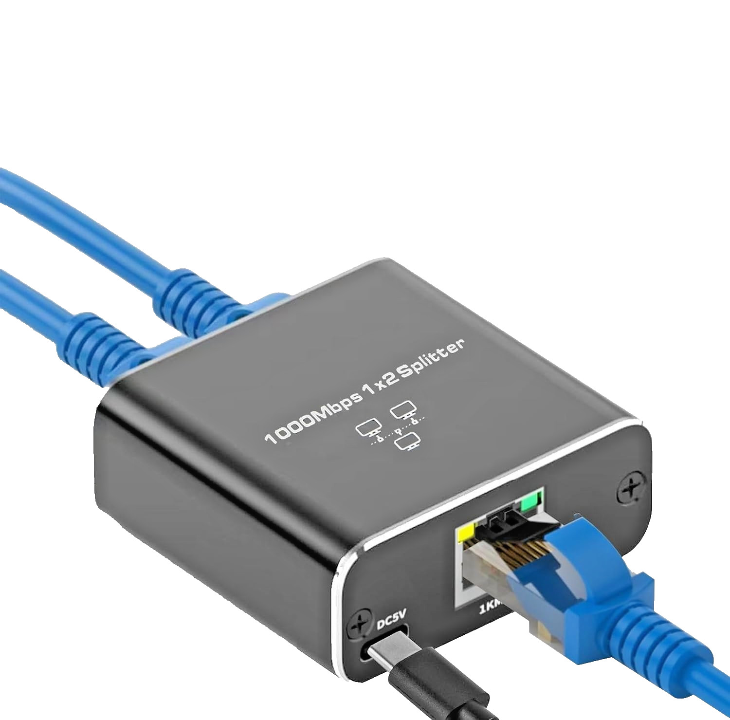 Pushua Gigabit Ethernet Splitter 1 to 2 Out Devices Simultaneously Networking