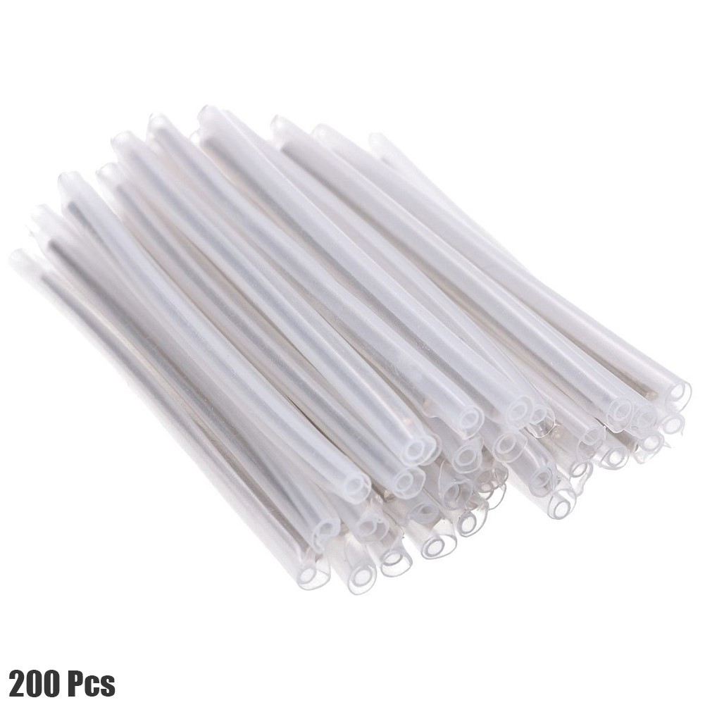 200 Pcs 60mm x 1.5mm Fiber Optic Fusion Splice Protector Tube Sleeve Steel Rod