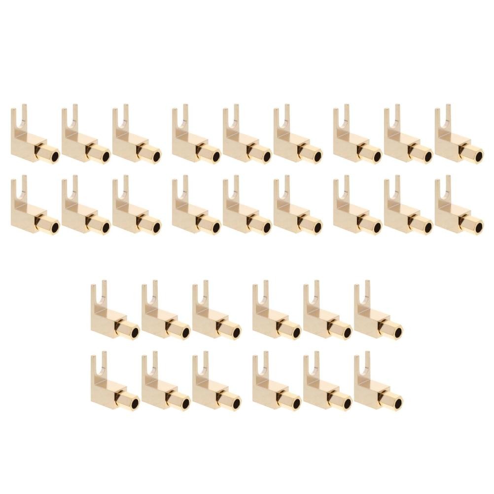 Durable Gold Pure Copper Y Spade Fork Connector for Vintage Audio Systems