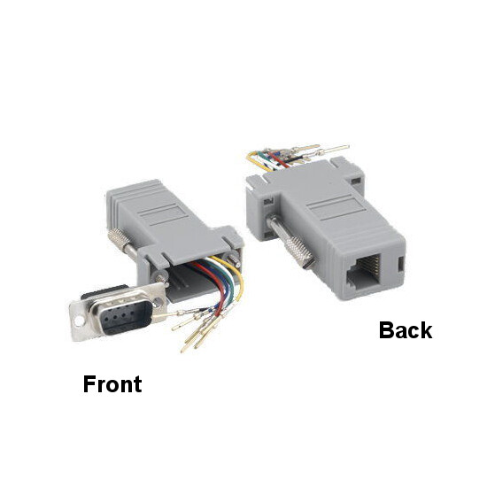 [x10] DB9 Male to RJ-12(6P6C) Female Modular Adapter Converter Serial Connection
