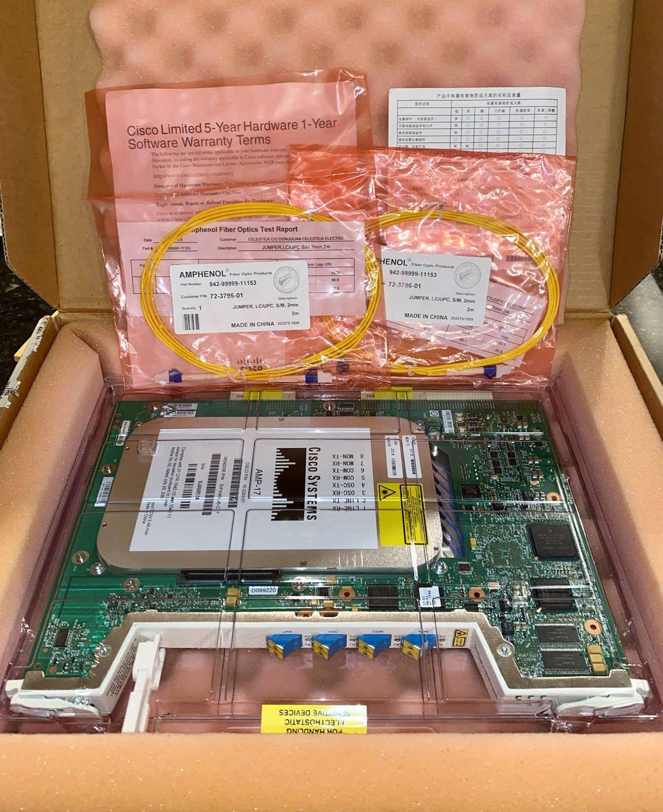 Cisco 15454-OPT-AMP-17C V00 Optical Amplifier