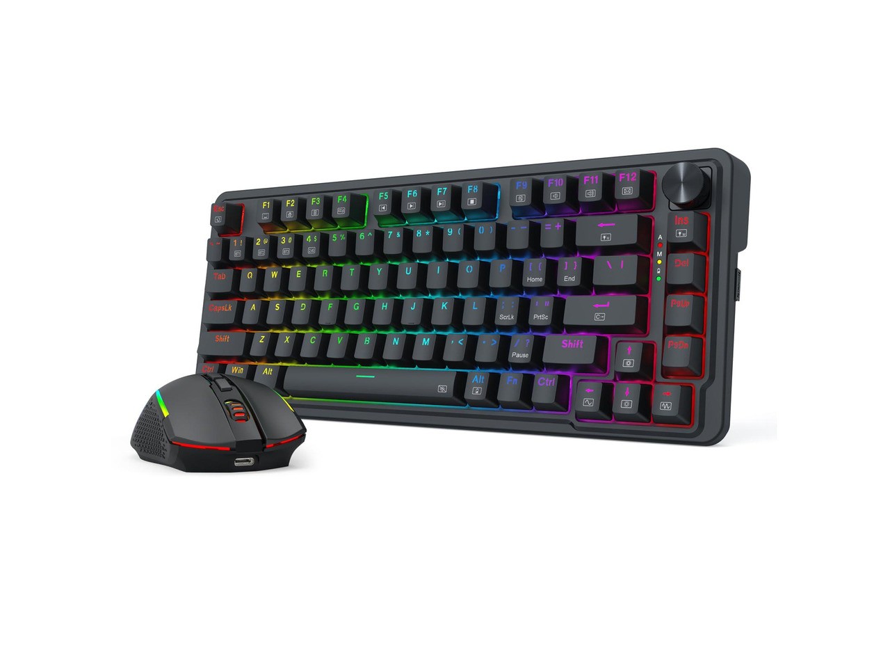 Redragon S168 Combo, K673 PRO 75% Gaming Keyboard + M693 8000 DPI Mouse,