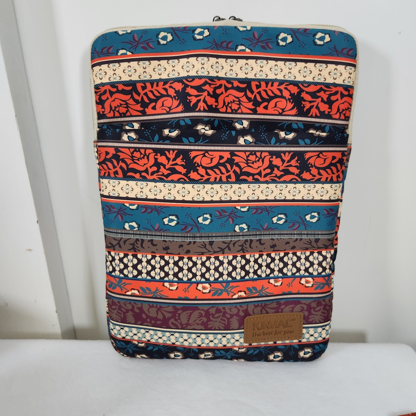 Kinmac Laptop Tablet iPad Case Stripe Design Padded Interior Zippered Pouch 14”