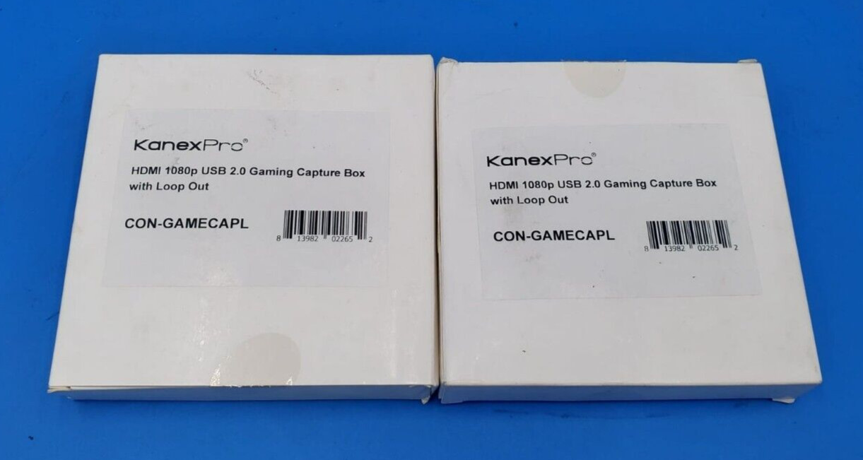 LOT OF Two Kanexpro HDMI 1080P USB 2.0 Gaming Capture Box With loop out