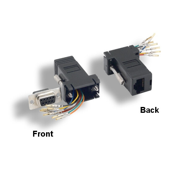 [10X] DB9 Female to RJ45(8P8C) Female Modular Adapter Converter Serial Black
