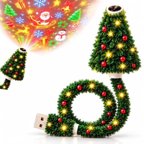 USB Christmas Tree Projector 6 Scenes HD Night Light