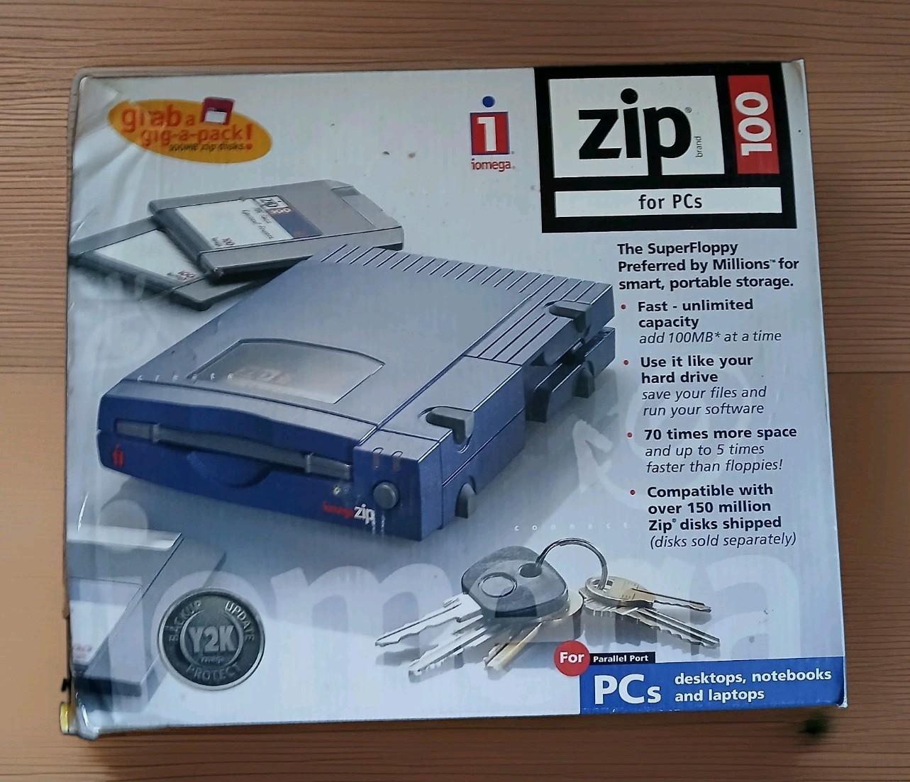 iOmega Zip 100 External Drive PC Parallel Port Back Up Model Z100p2