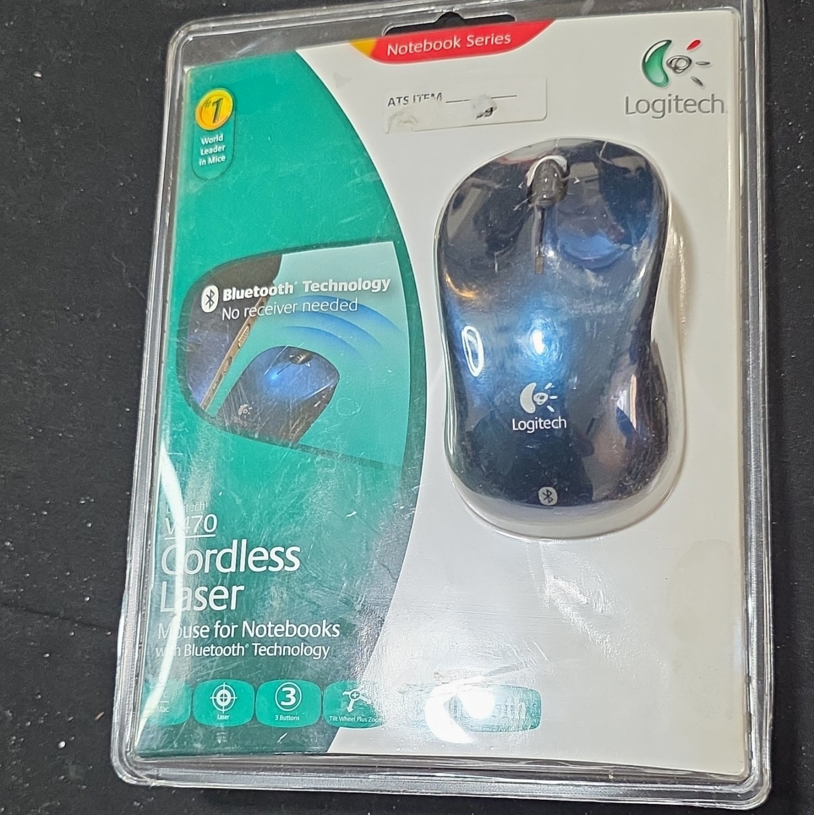 Logitech V470 Bluetooth Wireless Laser Mouse 1000 DPI 3-Button Scroll Wheel Blue