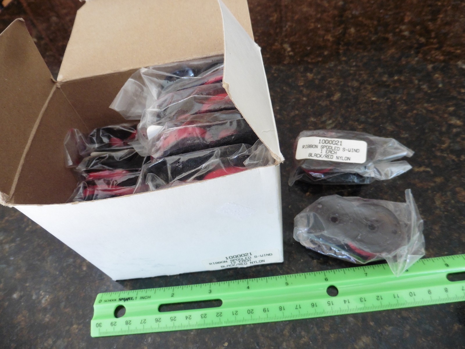 22 Lot of Ribbon Spooled S-wind Black & red Printing Calculator Inked Ribbon 