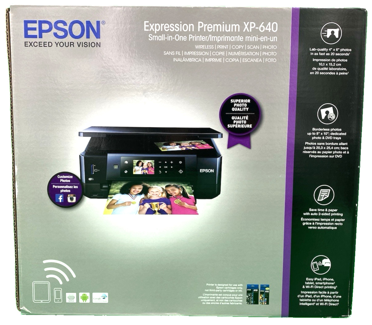 Epson Expression XP-640 All in One Inkjet Wireless Printer New/Sealed.