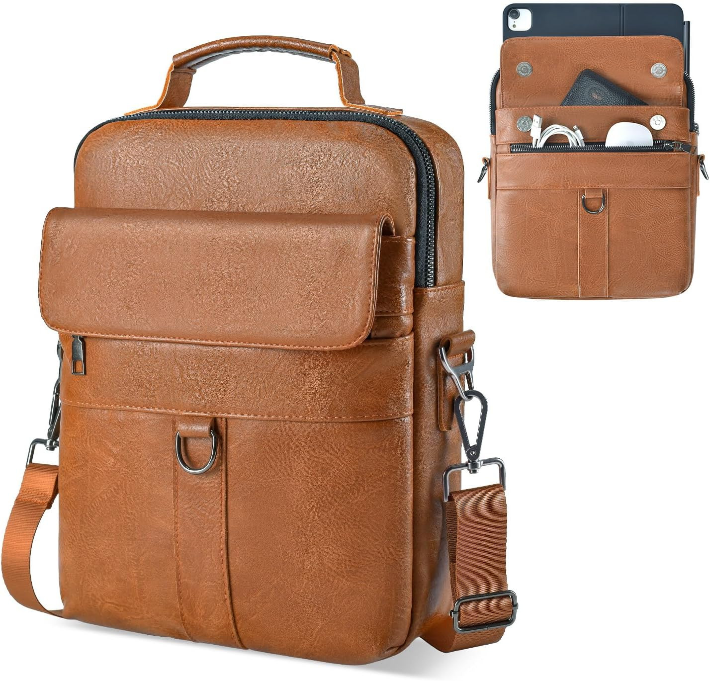 12.9-13 Inch Ipad Carrying Leather Bag for 2025 13 Inch Ipad Air M3 M2 & Ipad Pr
