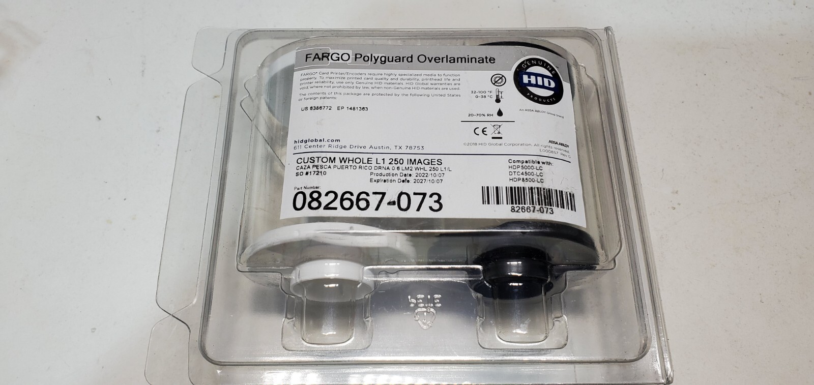 FARGO 082608 POLYGUARD OVERLAMINATE 1.0 MIL HALF L2 250 IMAGES GENUINE HID nEW
