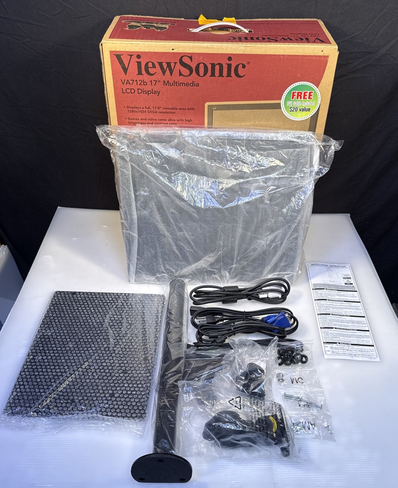Open Box Viewsonic 17" Multimedia LCD Display VA712B  Model# VS10901 (See Descr)