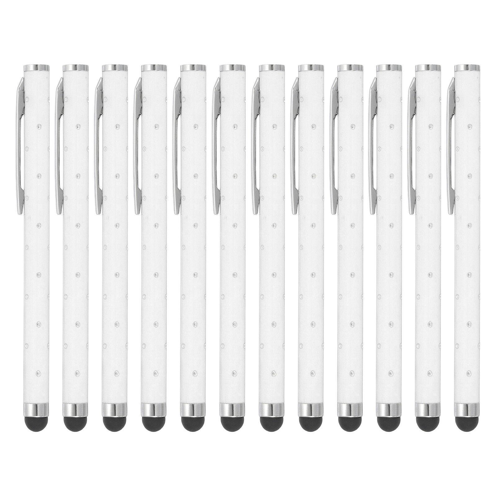 12 Pcs Bling Crystal Stylus Pens for Touch Screens, White