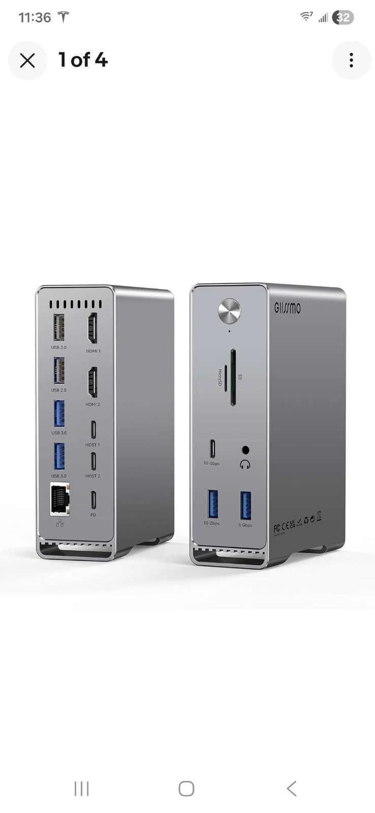 GIISSMO MacBook Pro Docking Station 14-in-2 Dual USB C 5E01 