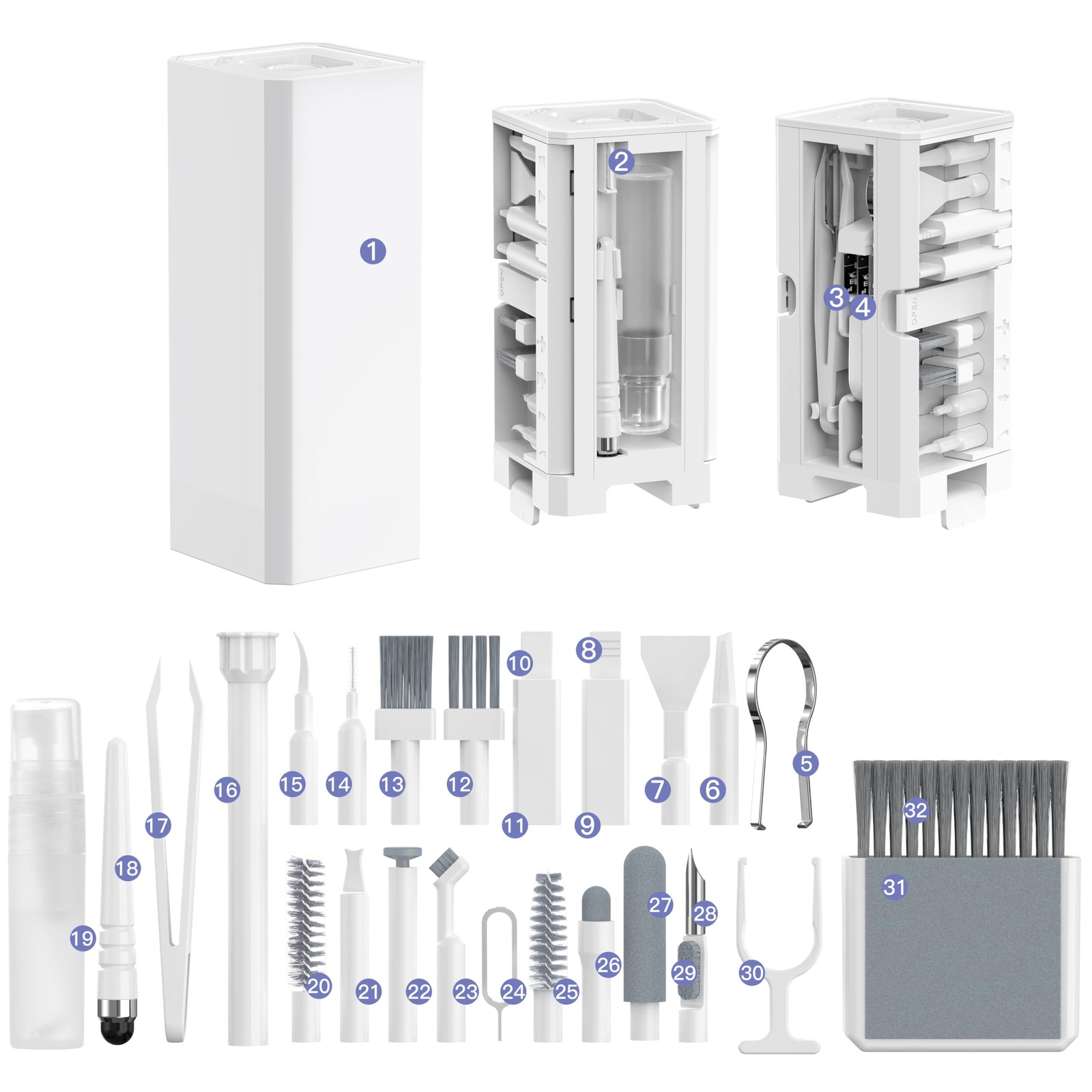 32in1 MultiFunctional Cleaning Kit for Electronics Including Headphones,Mobil...