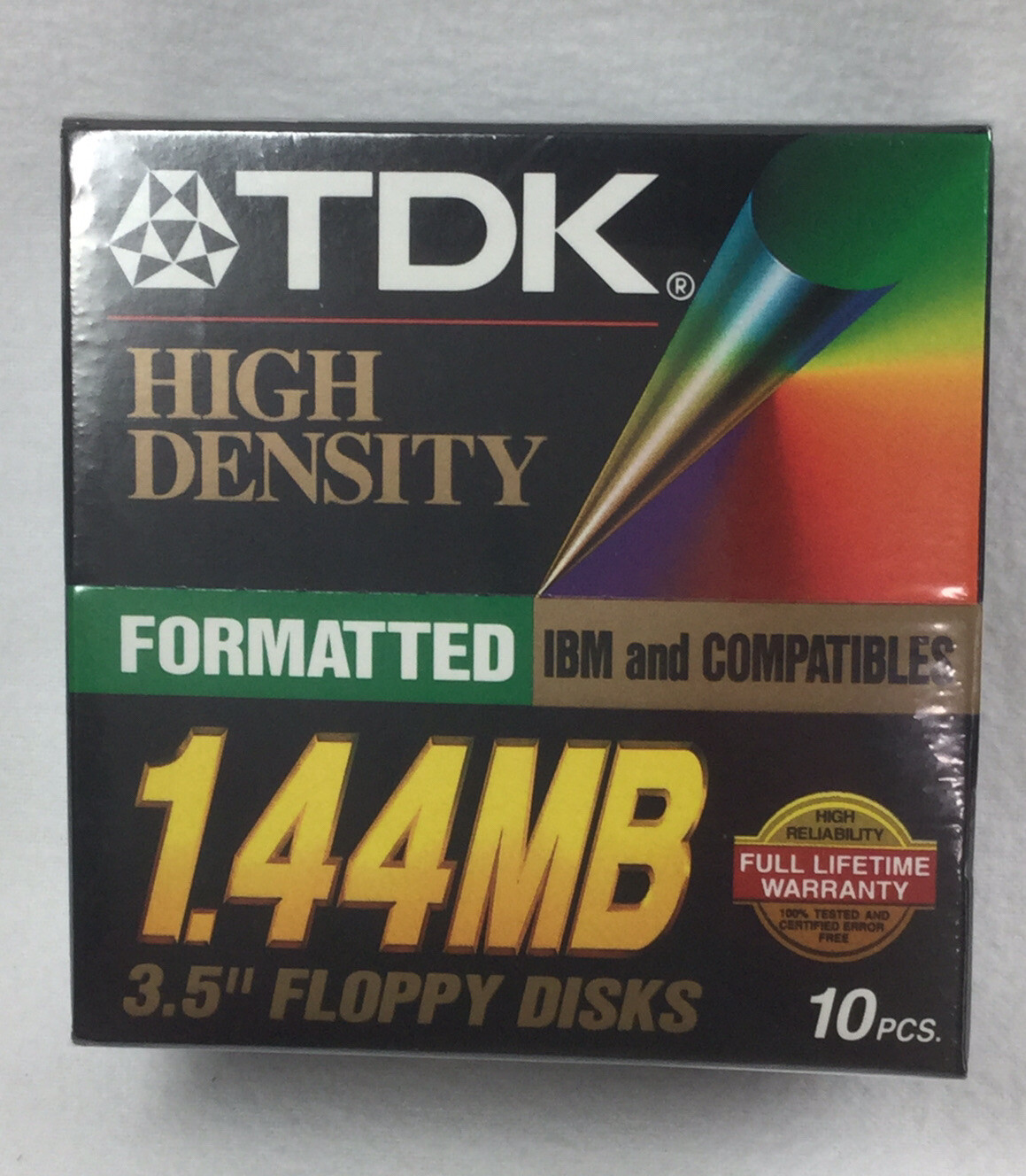 Floppy Disks TDK 3.5in 1.44MB IBM 10 Formatted HD Discs NEW Original Sealed Box