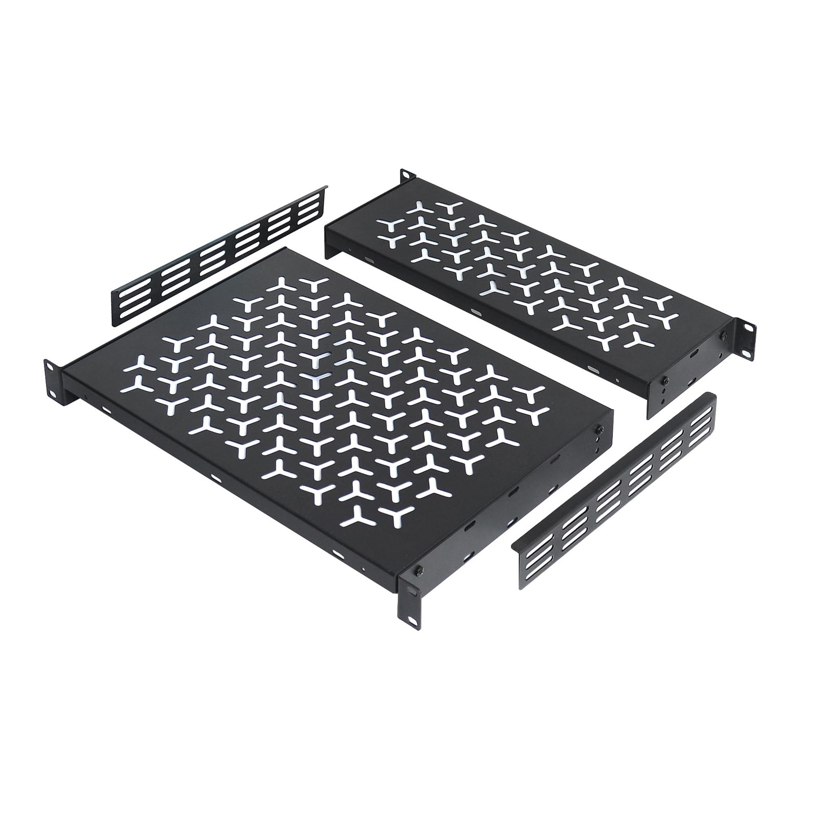 1U Rack Shelves (2-Pack), 1 PCS 6" Deep Cantilever & 1 PCS 12" Deep Cantileve...