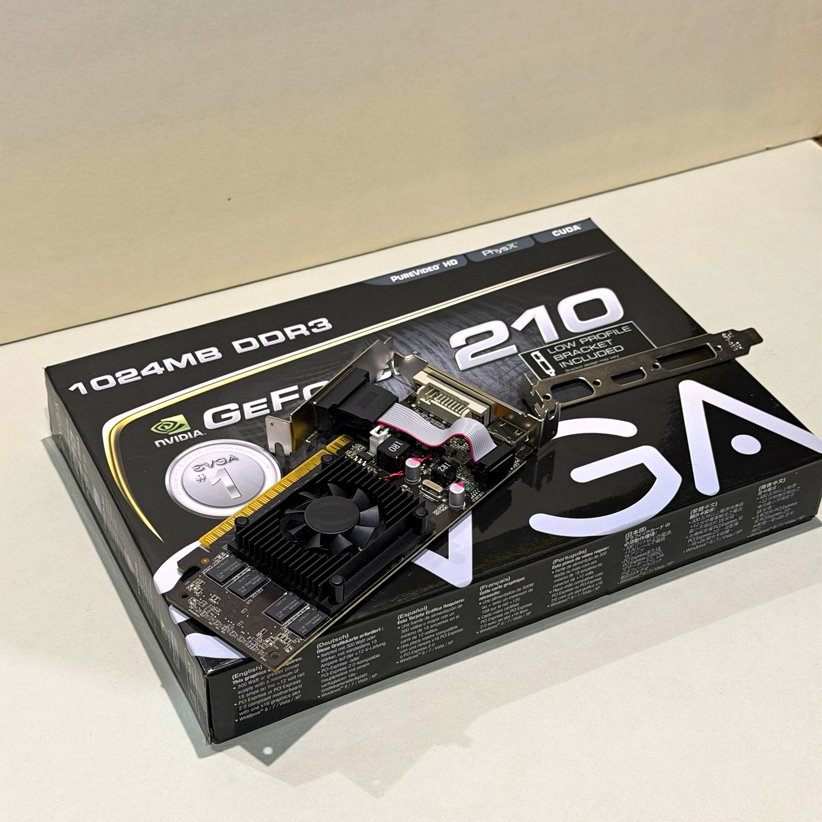 EVGA NVIDIA GeForce 210 1GB DDR3 Low Profile PCIe x16 DVI HDMI VGA
