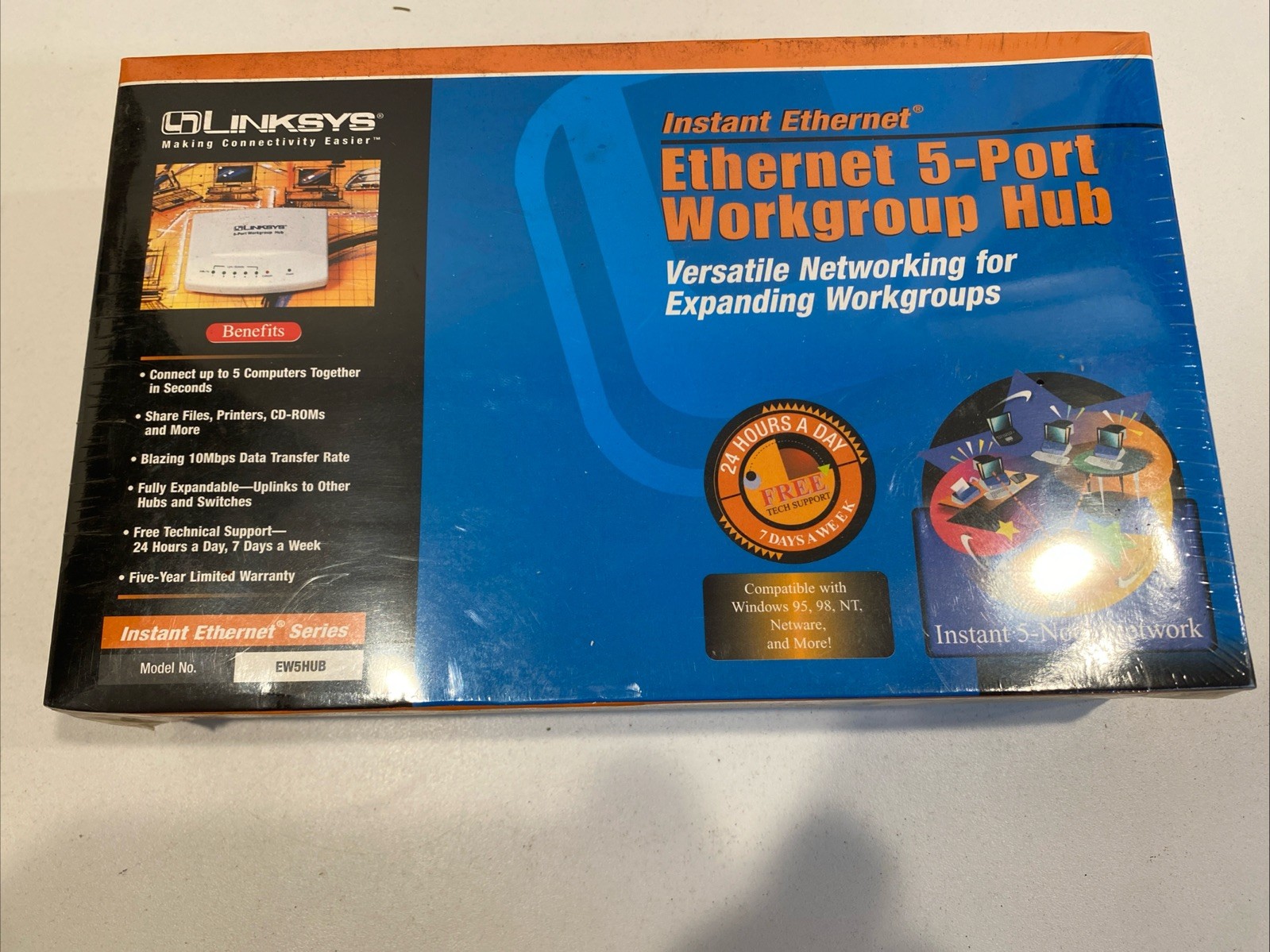 Linksys Ethernet 5-Port Workgroup Hub - EW5HUB - Brand New B35