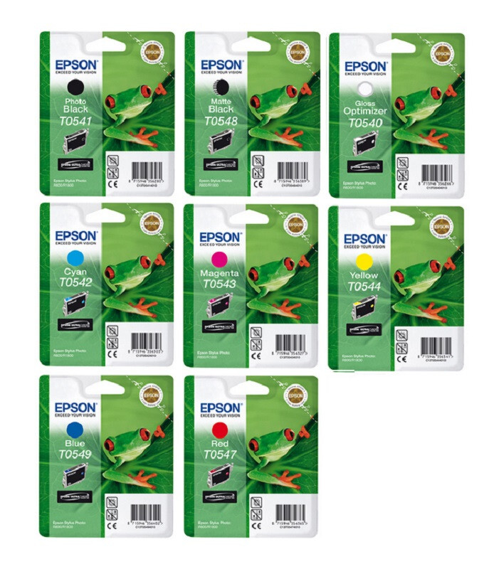8 Pack Original Epson Stylus Photo Inkjet Color Ink Cartridges T0540-T0549 Set