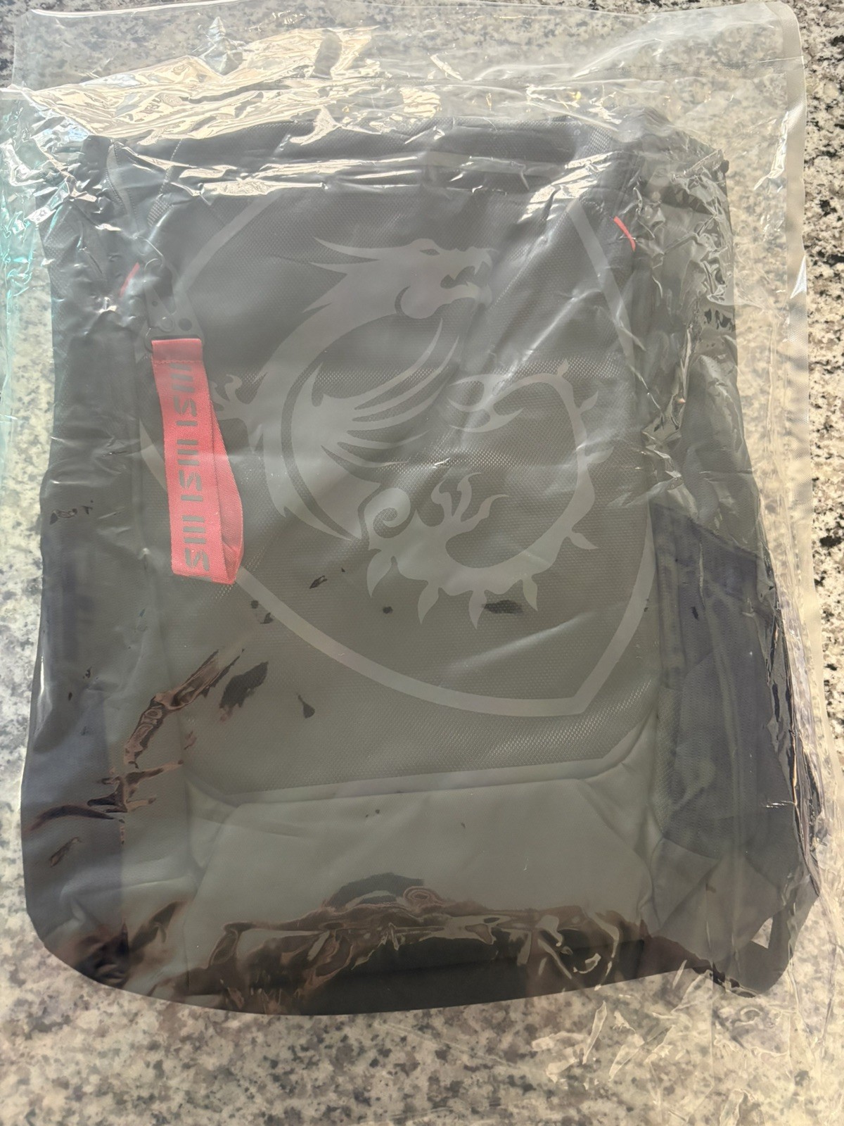Sealed MSI Gaming Backpack, Black polyester Pack Carry Bag 