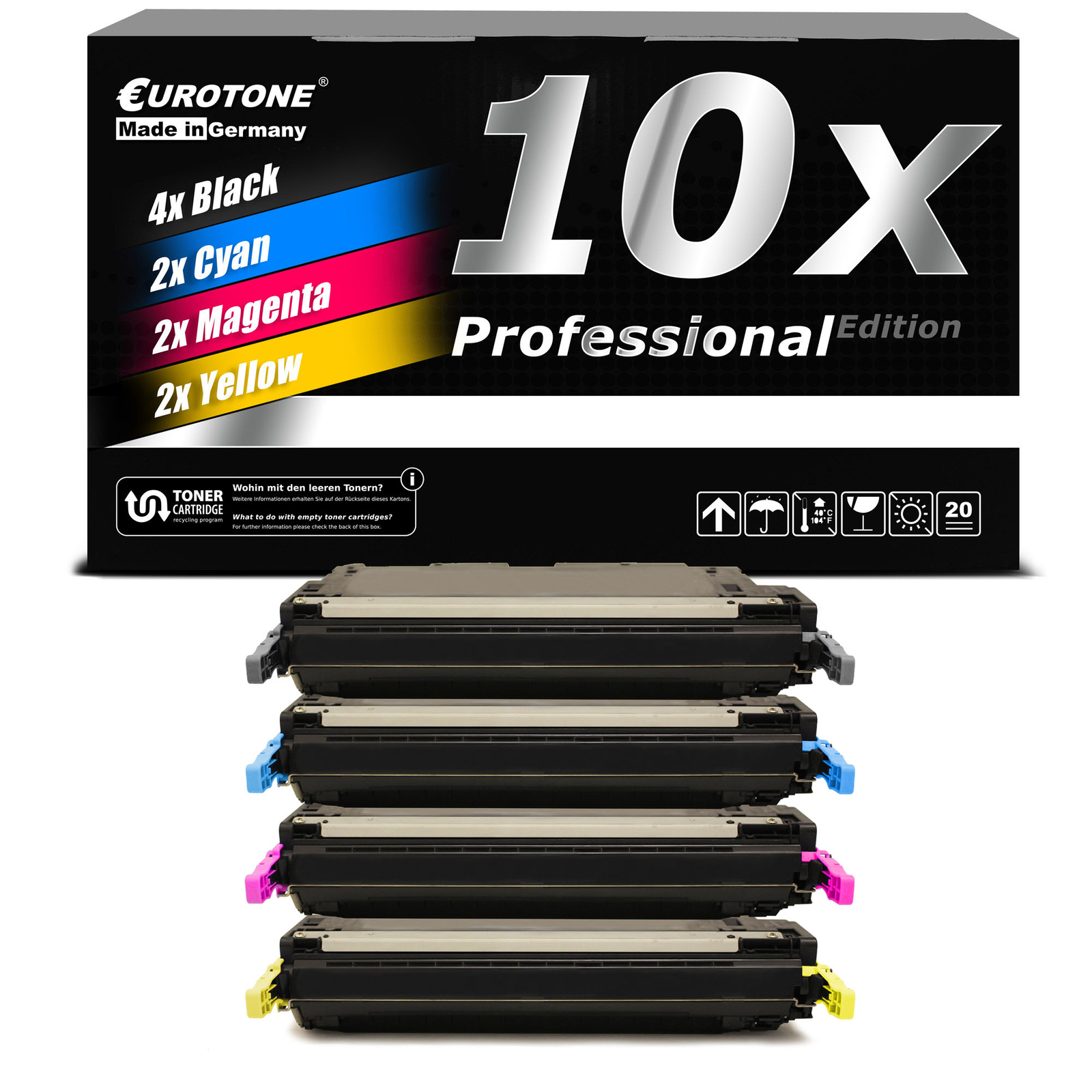 10X Eurotone Pro Cartridge For HP Color LaserJet 3800-DTN CP-3505-X CP-3505-XH