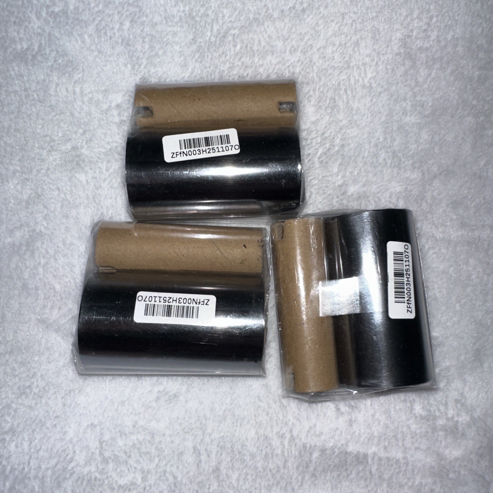 3-Pack 68mm x 74m Black Wax Thermal Transfer Ribbon 0.5" Core - 2.68" x 244ft