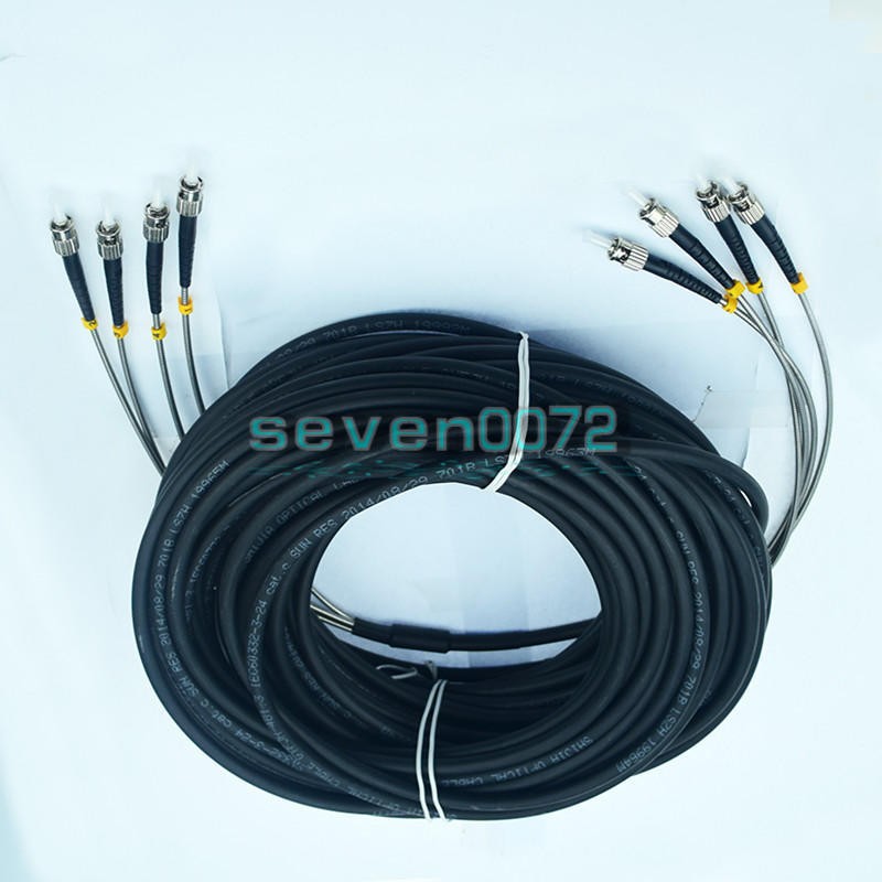 ST-ST 4 Strand 9/125 Single Mode Fiber Patch Cord Field Outdoor Fiber Cable 75M