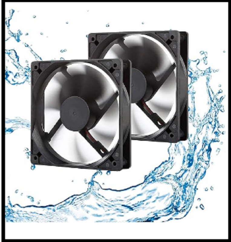 12V Waterproof Fan 120Mm 2-Pack High Speed 12 Volt DC 2Wire 3Pin Exhaust Coolin