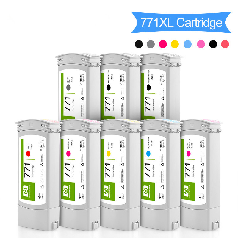8pc  HP 771 Compatible Ink Cartridge For HP Z6200 Z6600 Z6800 Printer