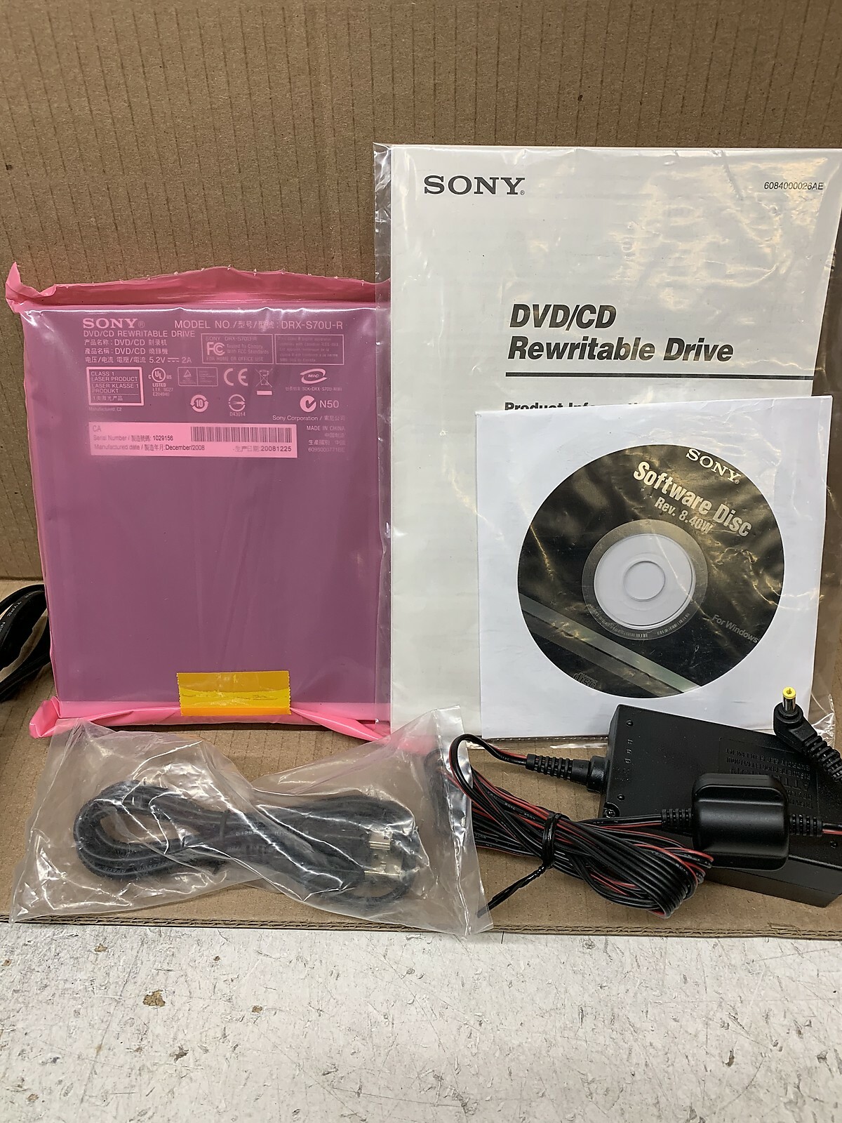 Sony DRX-S70U Black External Rewriteable DVD/CD Drive