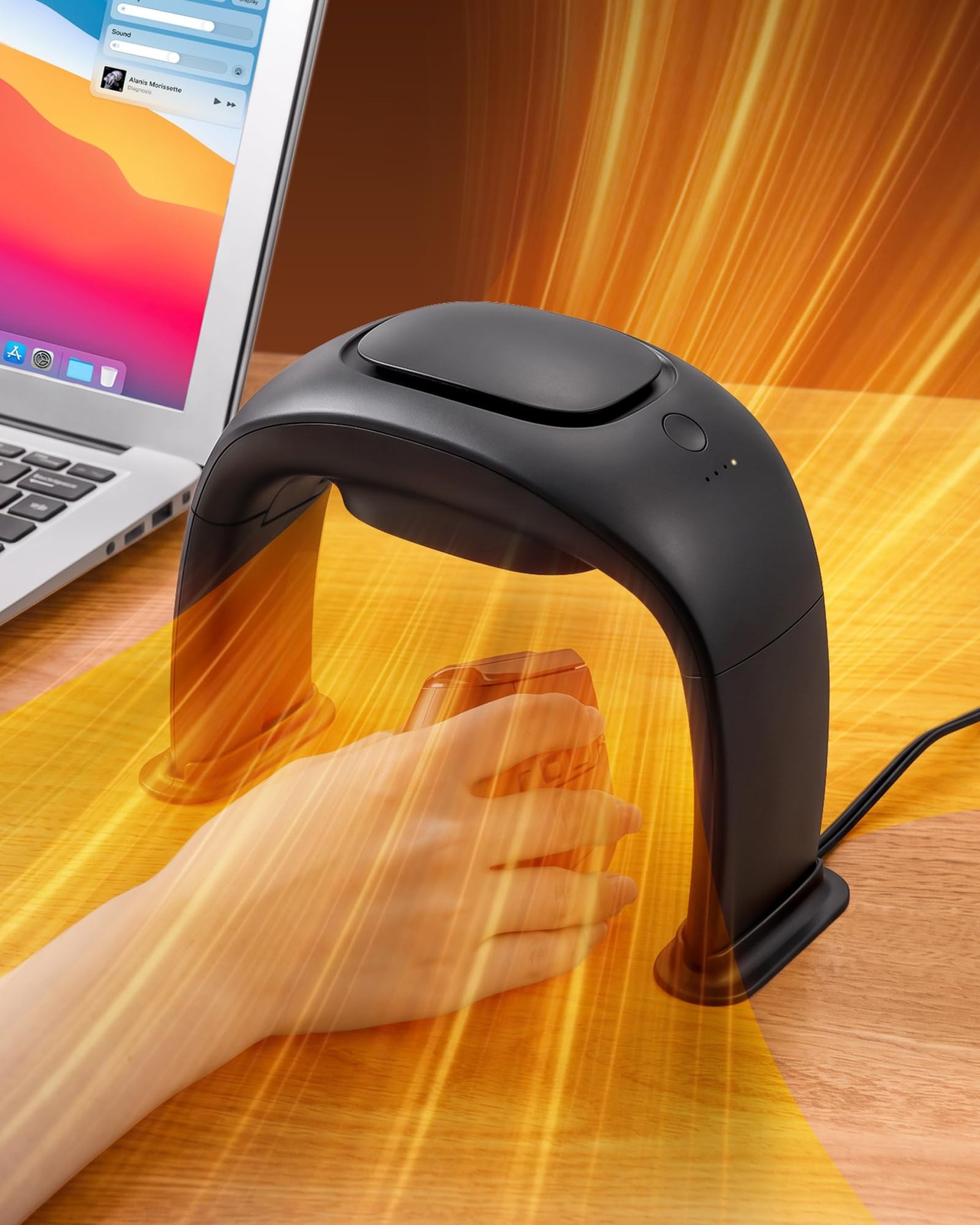 Desk Hand Warmer Over Mouse, Super Quiet 100w Office Heater -Black