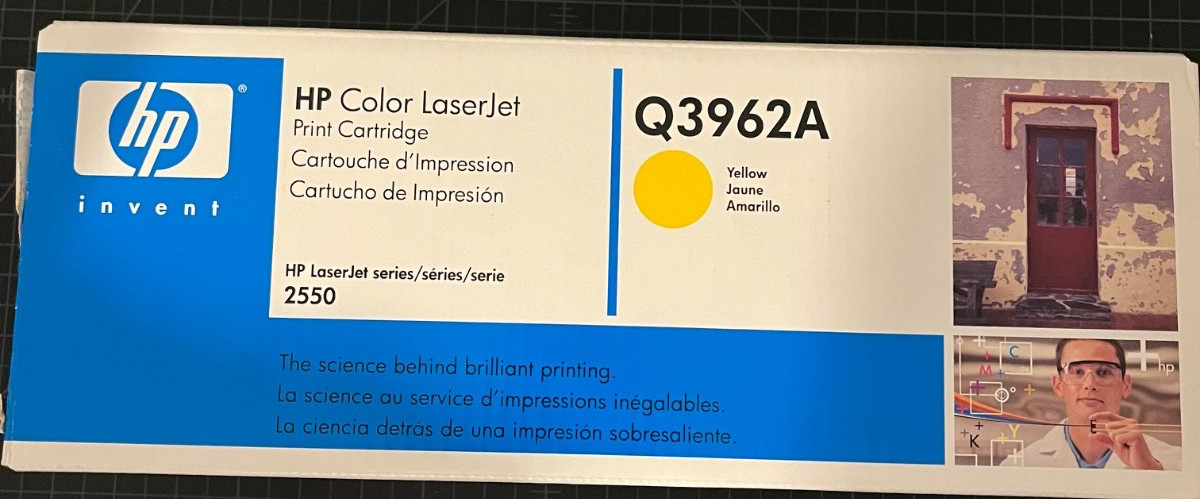 Genuine HP Q3962A Color Yellow Toner Cartridge For HP LaserJet 2550/2820/2840