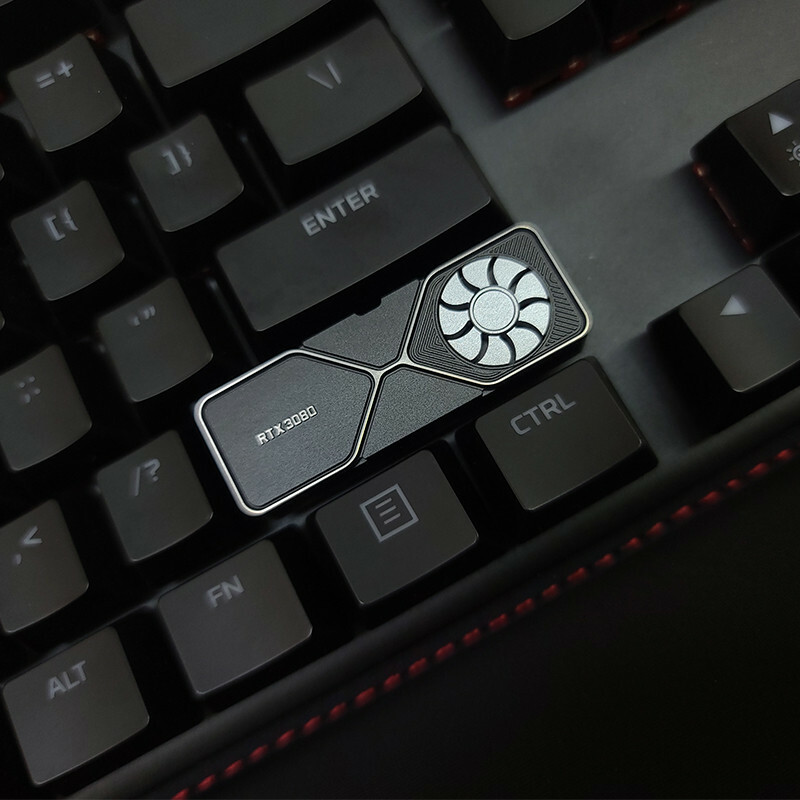 Metal DIY Keycap RTX3080 Fan Rotates Key Cap for Game Keyboard Right SHIFT Gift