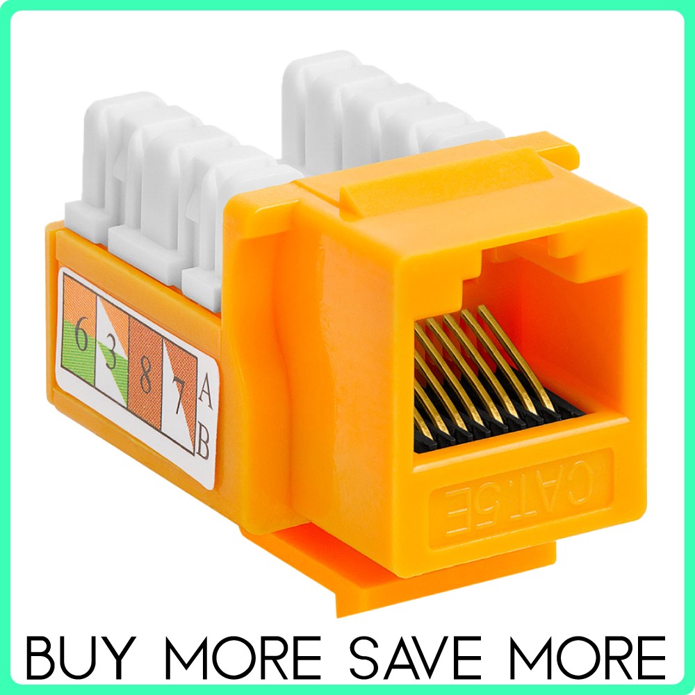 RJ45 Keystone Jack for Wall Plates Cat5e Punch Down Ethernet Internet Port LOT