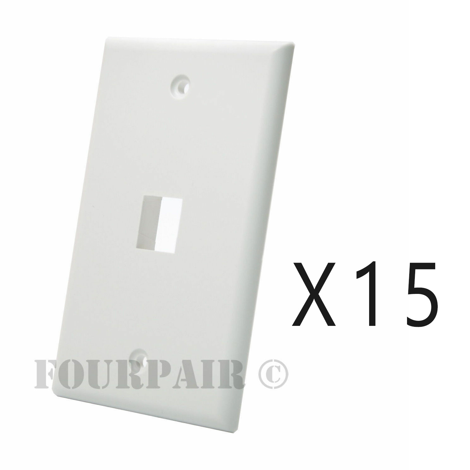 15 Pack Lot - Keystone 1 Hole Port Jack Wall Face Plate Network CAT5e CAT6 White