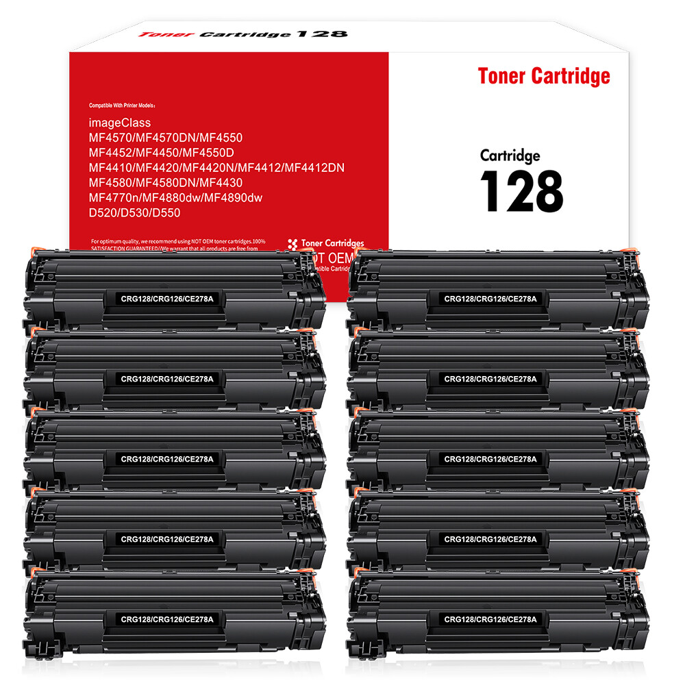 10PK Black Toner Cartridge For Canon 128 ImageClass D530 D550 MF4770n MF4880dw