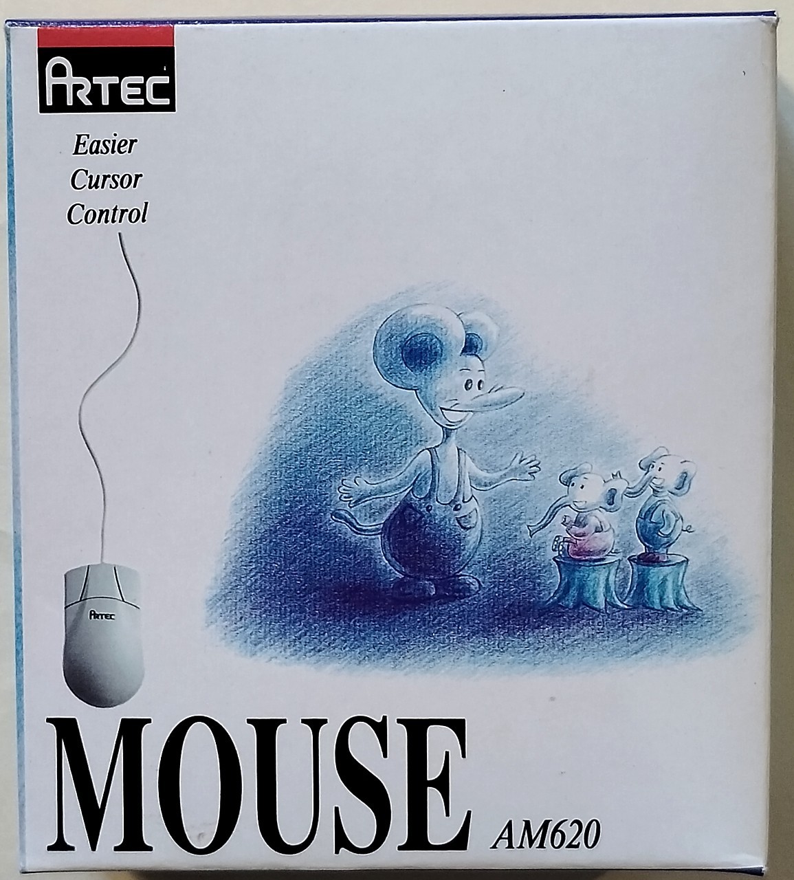 Vintage Artec Mouse Model AM620, with S/W disc and box, NO user manual.