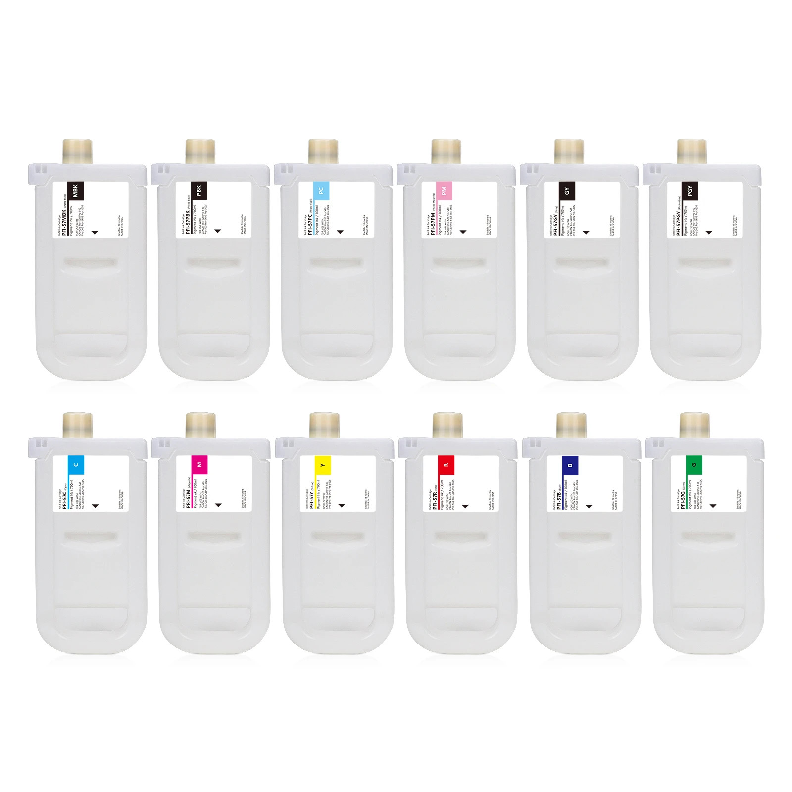 700ml PFI-57 Refillable Ink Cartridge for CANON PRO 560S 540S 520 540 Printer