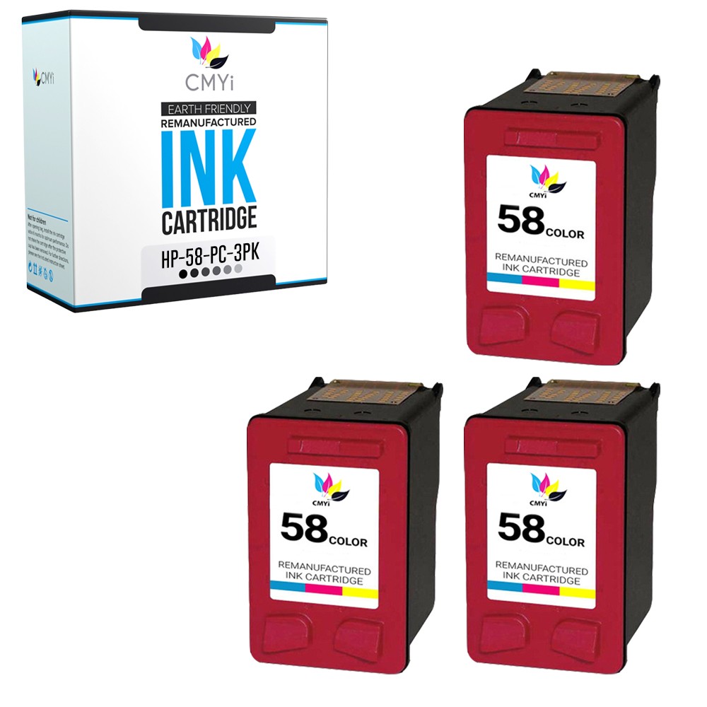 3PK Compatible CMYi 58 Photo Color Ink Cartridge for HP PhotoSmart 130 2410 7150