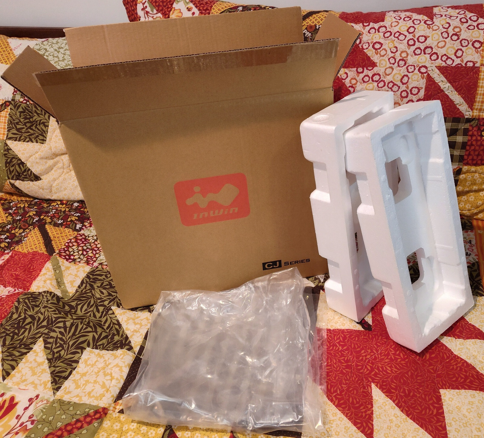 Original Shipping Box, Bag, Packing Foam for In Win CJ712 Black Desktop PC Case