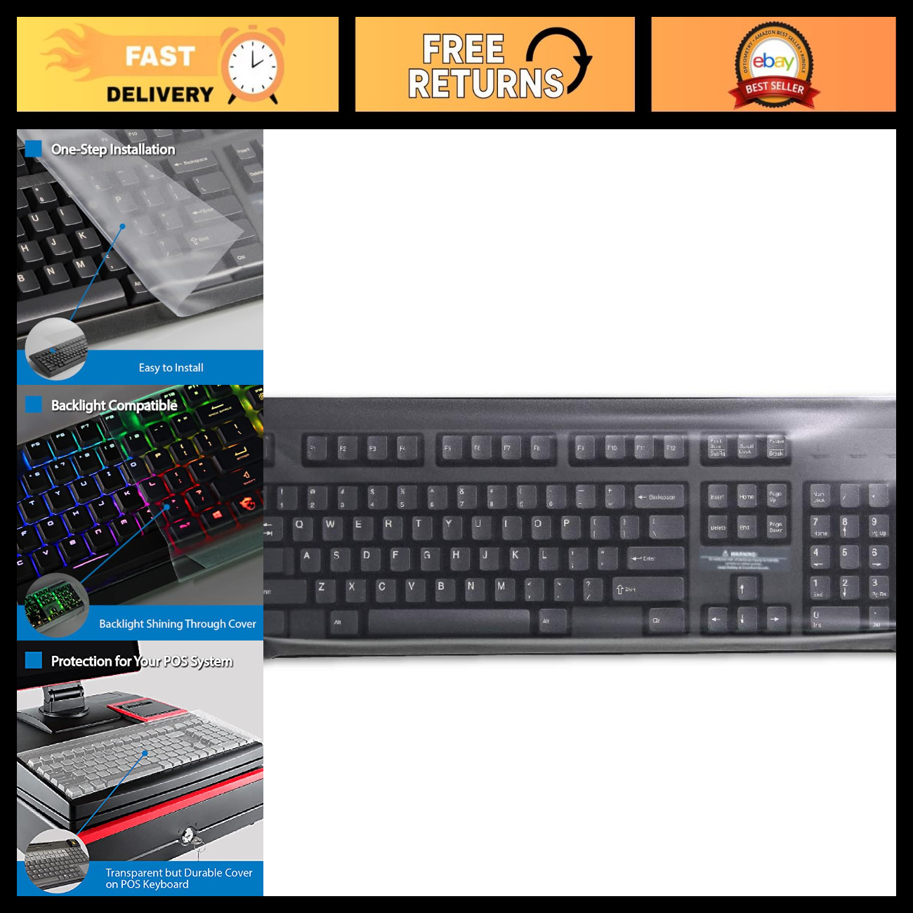 Universal Silicone Keyboard Cover - 2 Pack, Flat Matte Finish, 0.15mm Thin, Fits