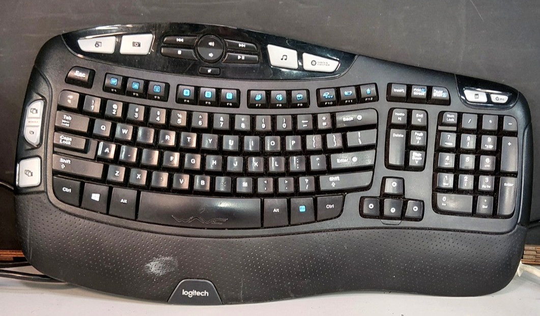 Logitech K350 Keyboard Comfort Wave Wireless No Dongle, Keyboard Only